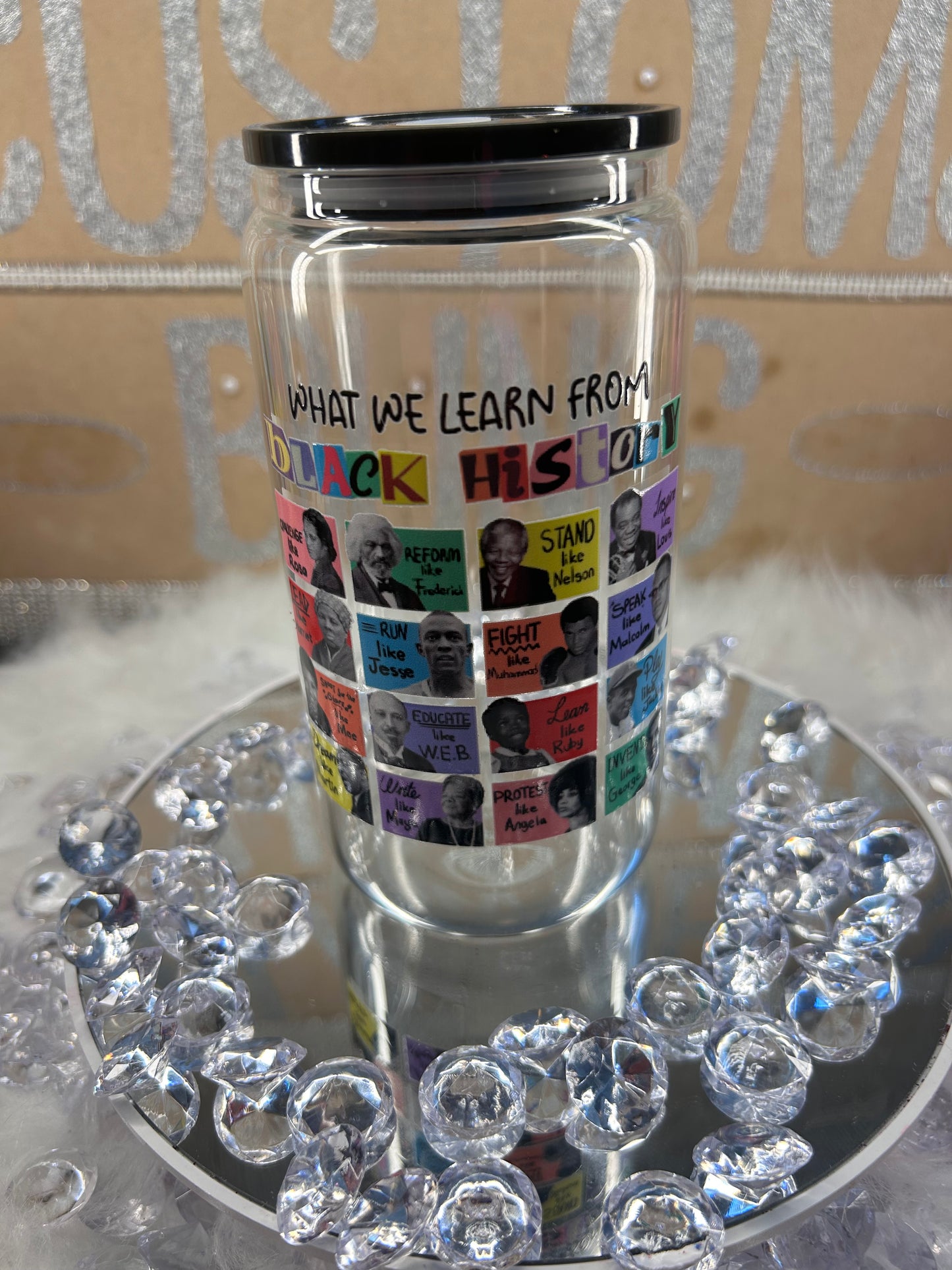 Black History Glass Can