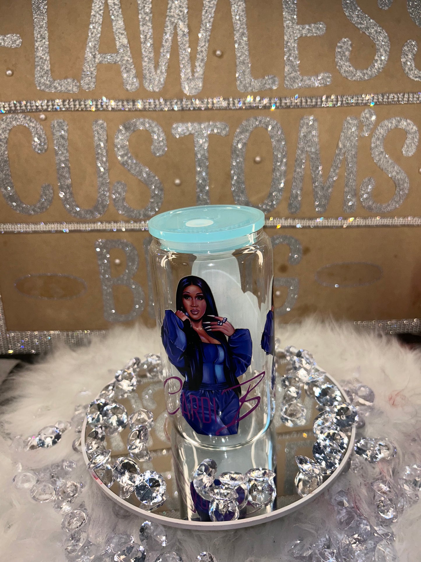 Cardi B Glass Can