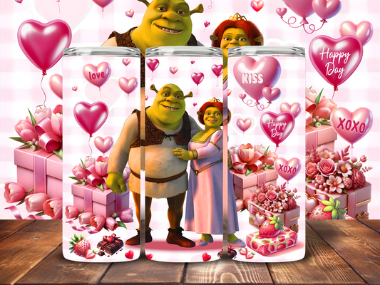 V Day Shrek & Fiona Tumbler