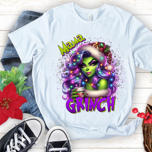 Mama Grinch Purple  T Shirt