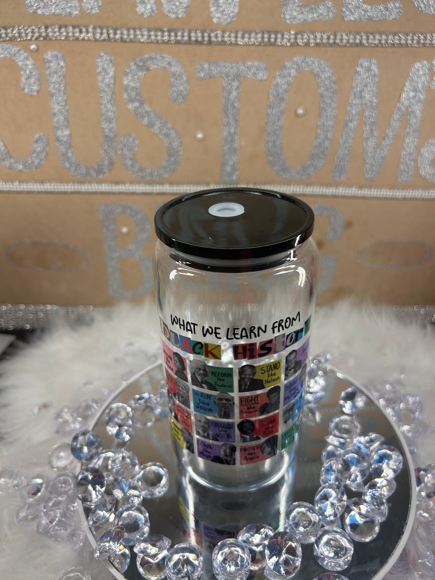 Black History Glass Can