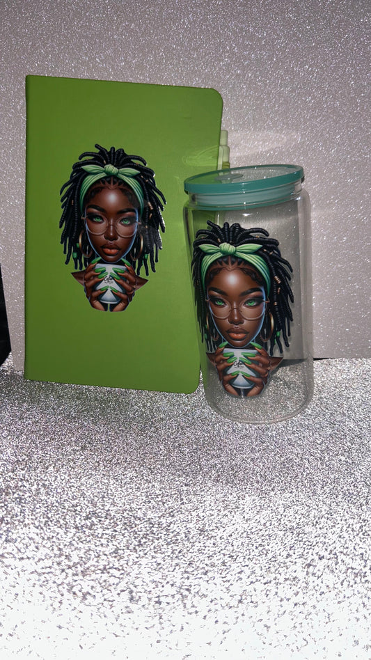 Journal + Glass Can Or Tumbler Set