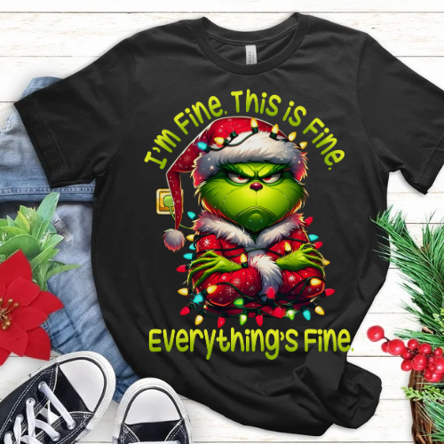 Im fine this is fine grinch T shirt