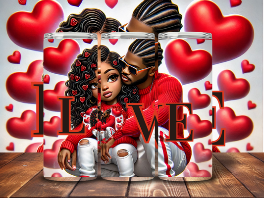 Urban Couple Love Cartoon  Valentines Day Tumbler